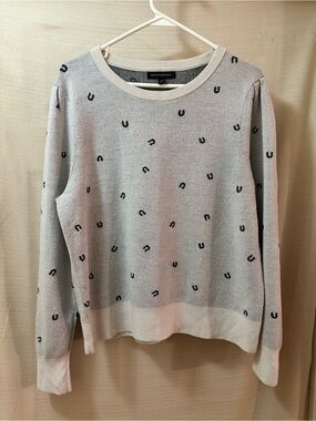 Banana Republic Merino Wool Horseshoe Sweater Equestrian Pullover XL Western